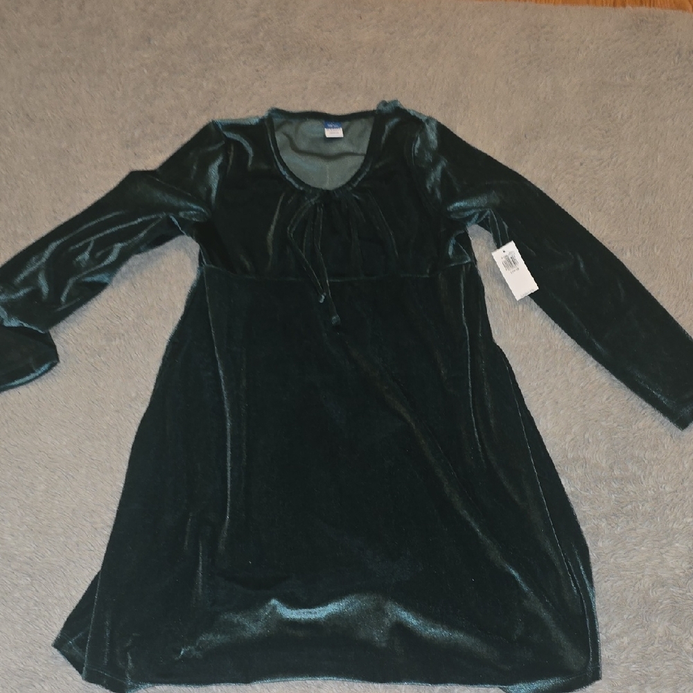 Elegant Dark Green Velvet Dress